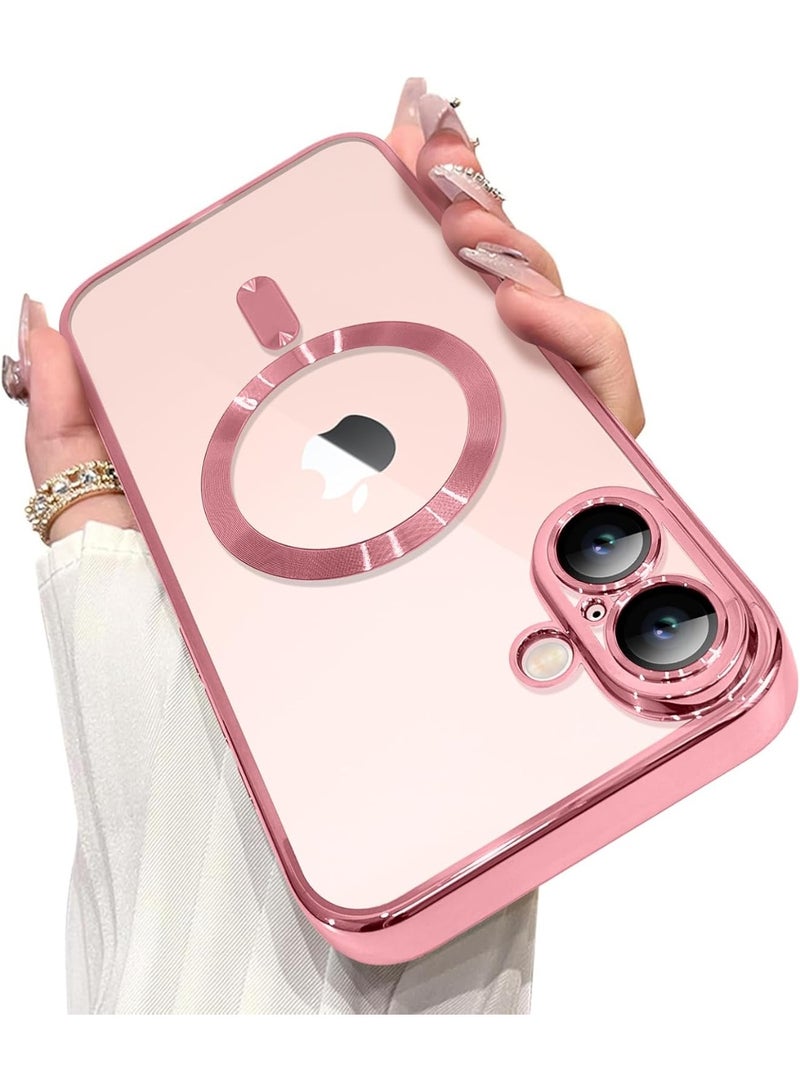 Magnetic for iPhone 16 Case with MagSafe [Never Yellowing] [Military Grade Drop Protection] Full Camera Lens Protector Plating Soft Clear Phone Case - Image 1